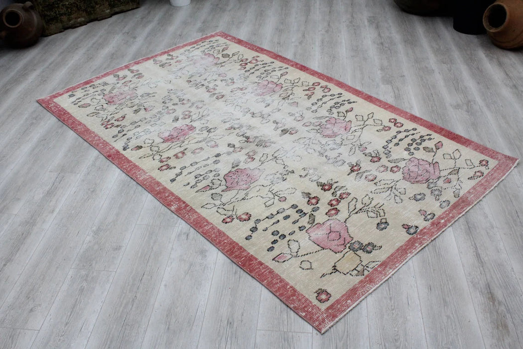 Vintage Hand-Knotted Turkish Rug 144x240 cm