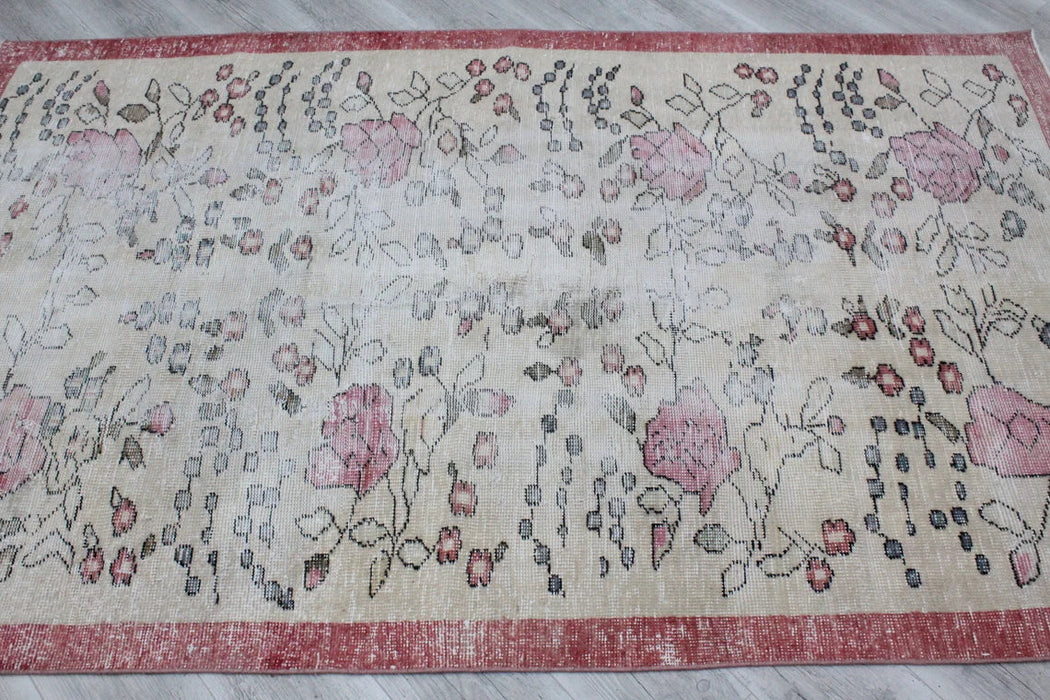 Vintage Hand-Knotted Turkish Rug 144x240 cm