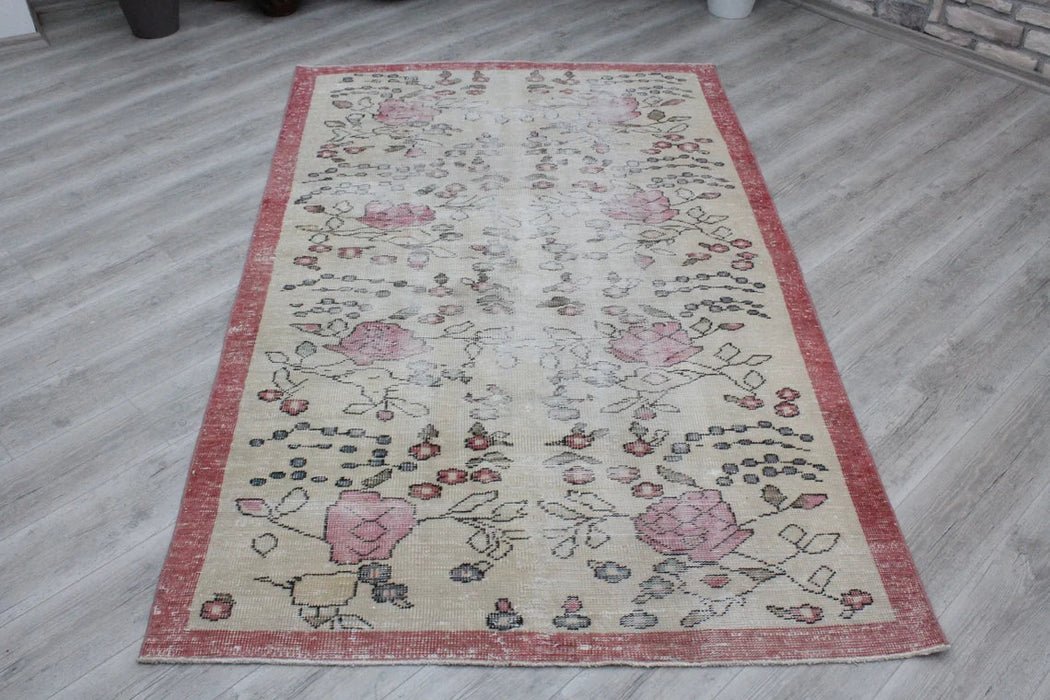 Vintage Hand-Knotted Turkish Rug 144x240 cm