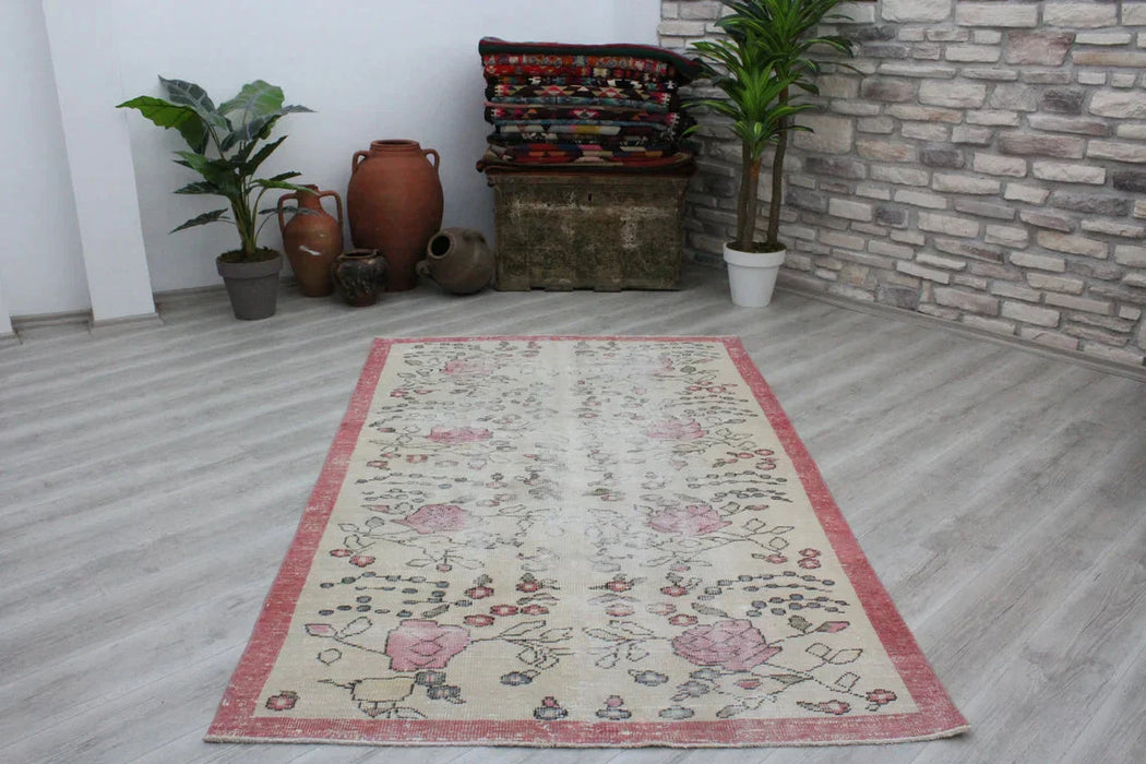 Vintage Hand-Knotted Turkish Rug 144x240 cm