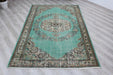Vintage Hand-Knotted Turkish Rug 168x257 cm Unique Design