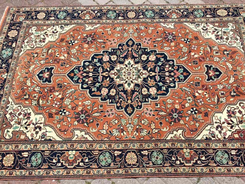 Vintage Hand Knotted Turkish Rug 198cm x 129cm