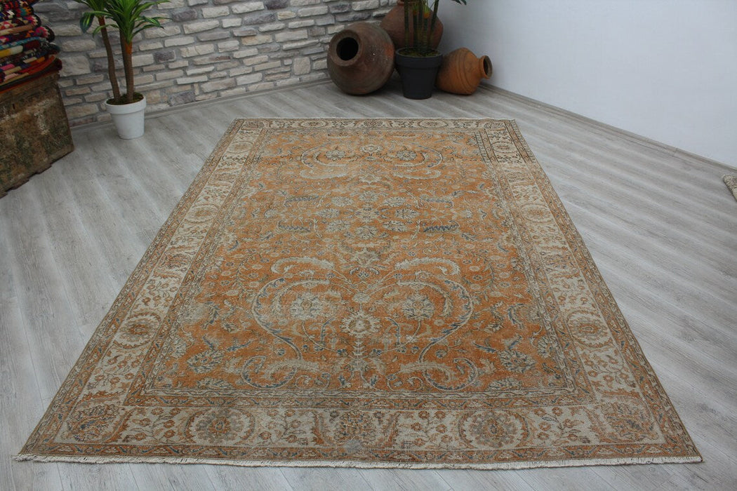 Vintage Hand-Knotted Turkish Rug 212cm x 319cm