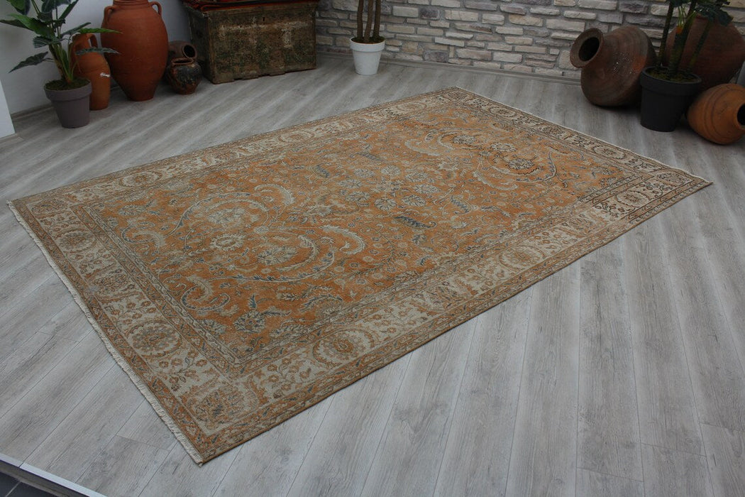 Vintage Hand-Knotted Turkish Rug 212cm x 319cm