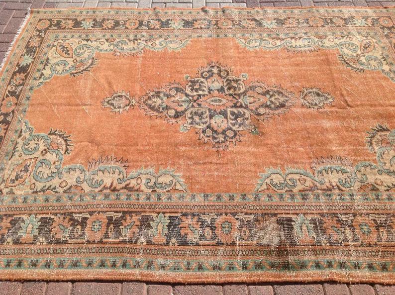 Vintage Hand Knotted Turkish Rug 266cm x 203cm