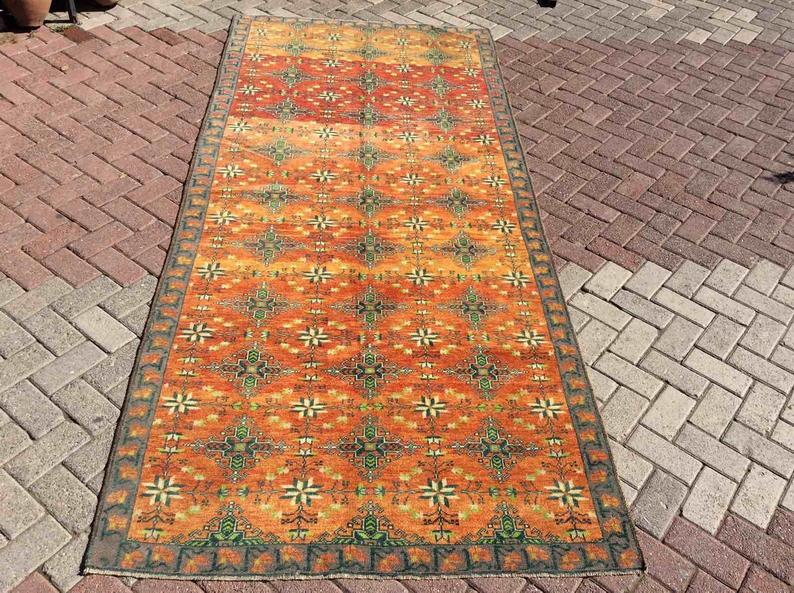 Vintage Hand Knotted Turkish Rug 305cm x 135cm