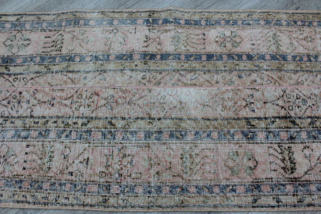 Vintage Hand-Knotted Turkish Runner Rug 75cm x 300cm