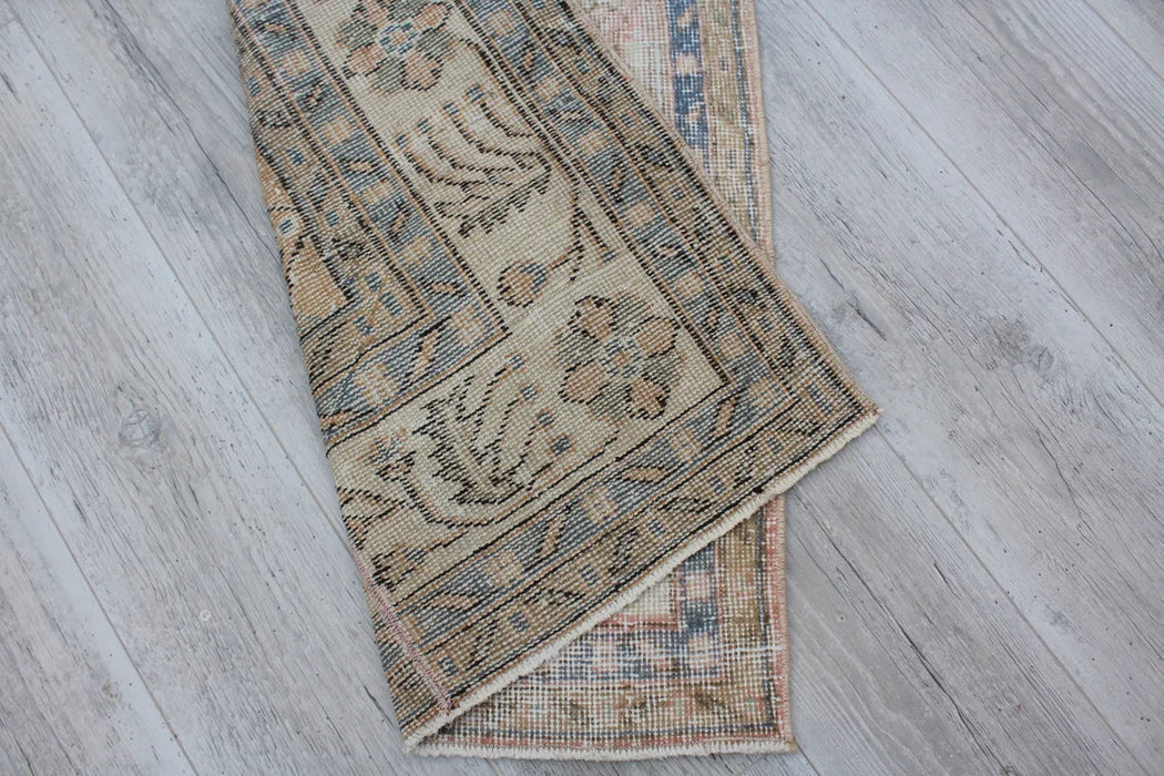 Vintage Hand-Knotted Turkish Runner Rug 75cm x 300cm