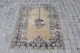 Vintage Hand-Knotted Turkish Wool Rug 110cm x 147cm