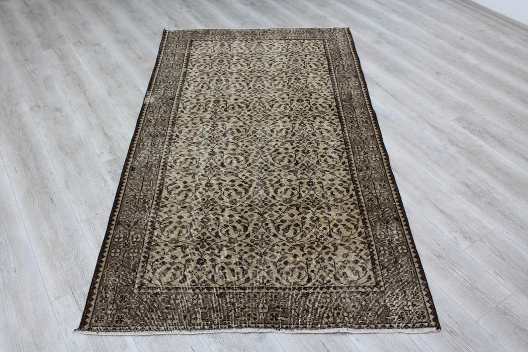 Vintage Hand-Knotted Turkish Wool Rug 117cm x 205cm