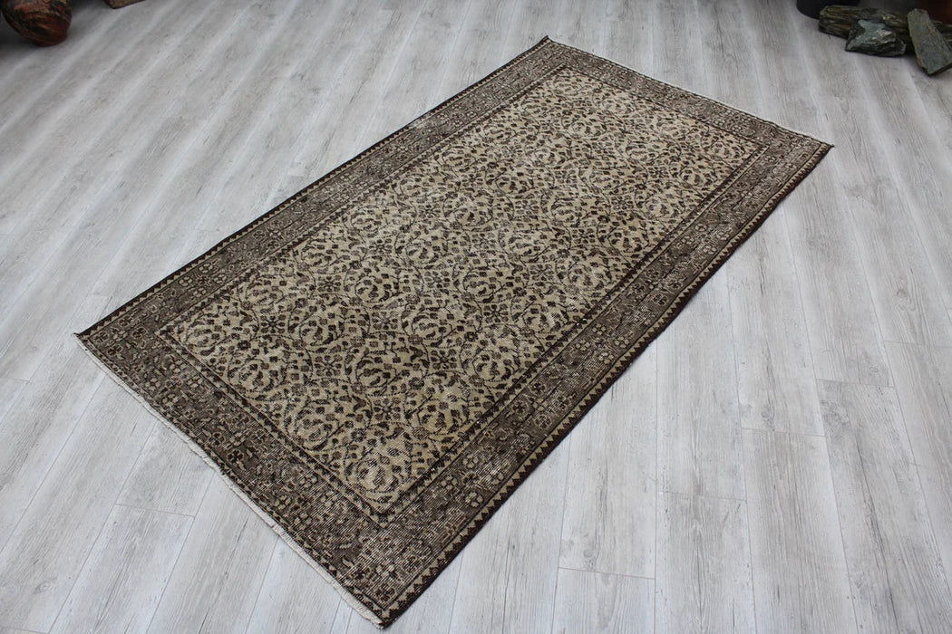 Vintage Hand-Knotted Turkish Wool Rug 117cm x 205cm