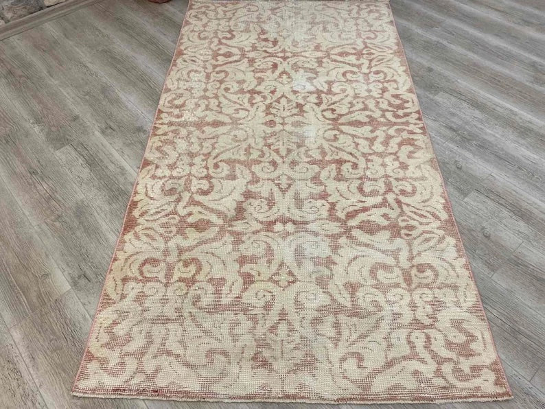 Vintage Hand Knotted Turkish Wool Rug 204cm x 111cm