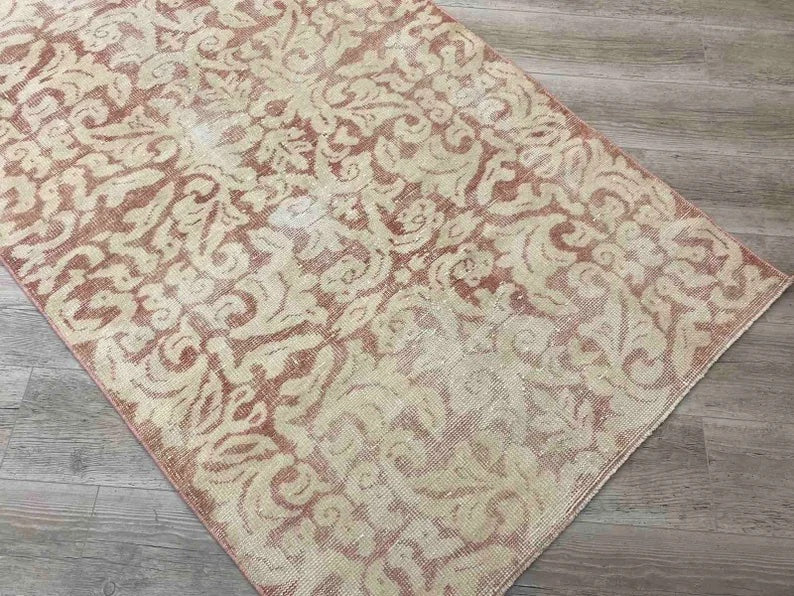 Vintage Hand Knotted Turkish Wool Rug 204cm x 111cm