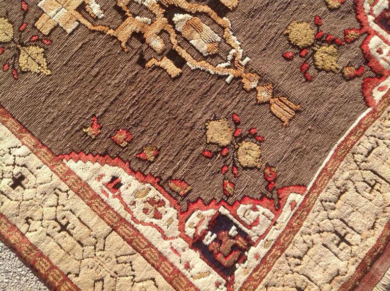 Vintage Hand Knotted Turkish Wool Rug 221cm x 145cm