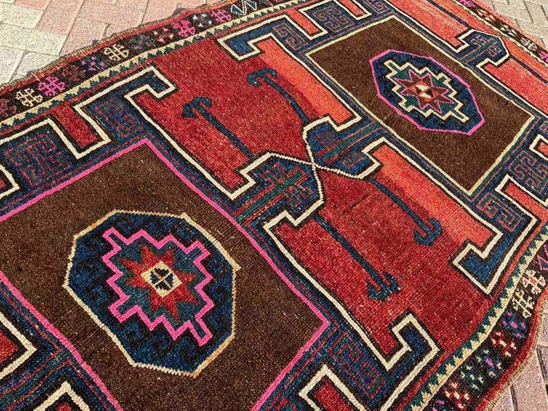 Vintage Hand Knotted Turkish Wool Rug 254 x 149 cm