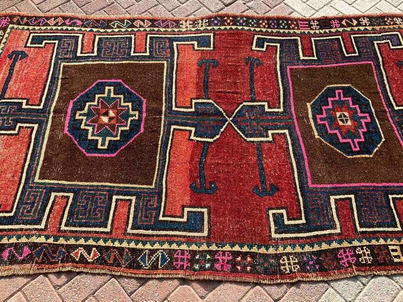 Vintage Hand Knotted Turkish Wool Rug 254 x 149 cm