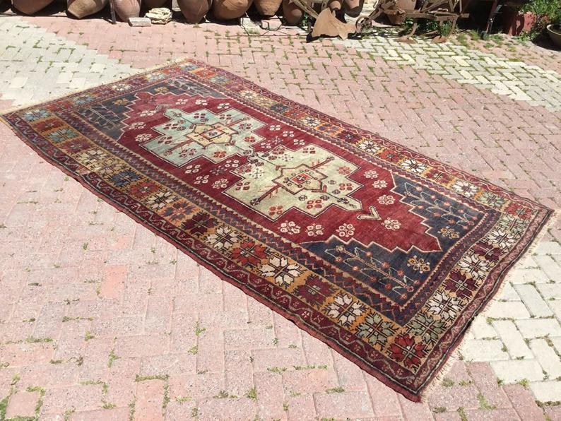 Vintage Hand Knotted Turkish Wool Rug 301cm x 168cm