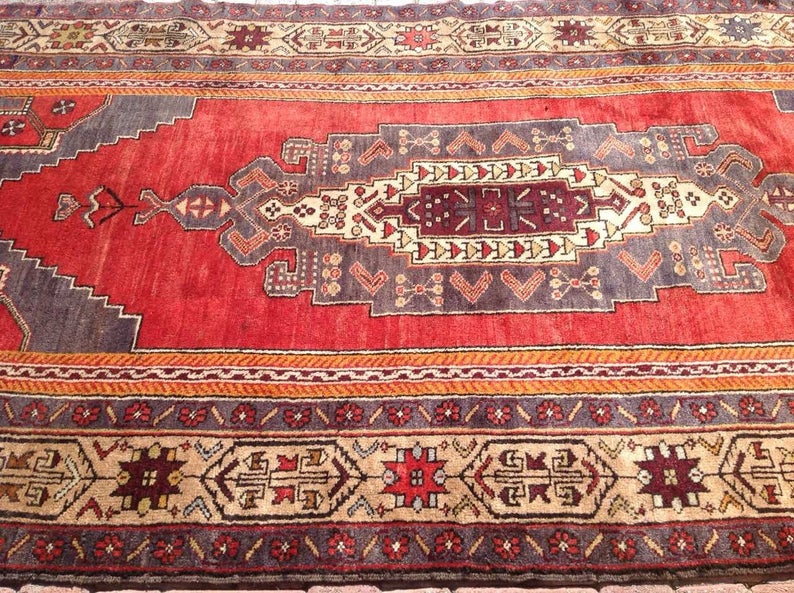 Vintage Hand Knotted Turkish Wool Rug 310cm x 142cm