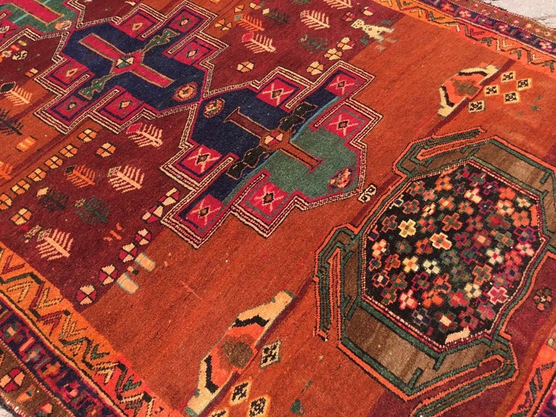 Vintage Hand Knotted Turkish Wool Rug 316cm x 142cm