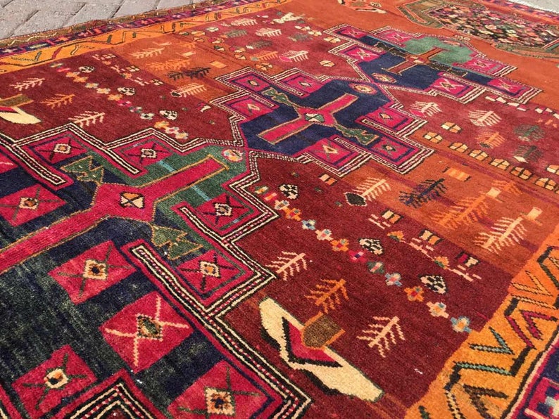 Vintage Hand Knotted Turkish Wool Rug 316cm x 142cm