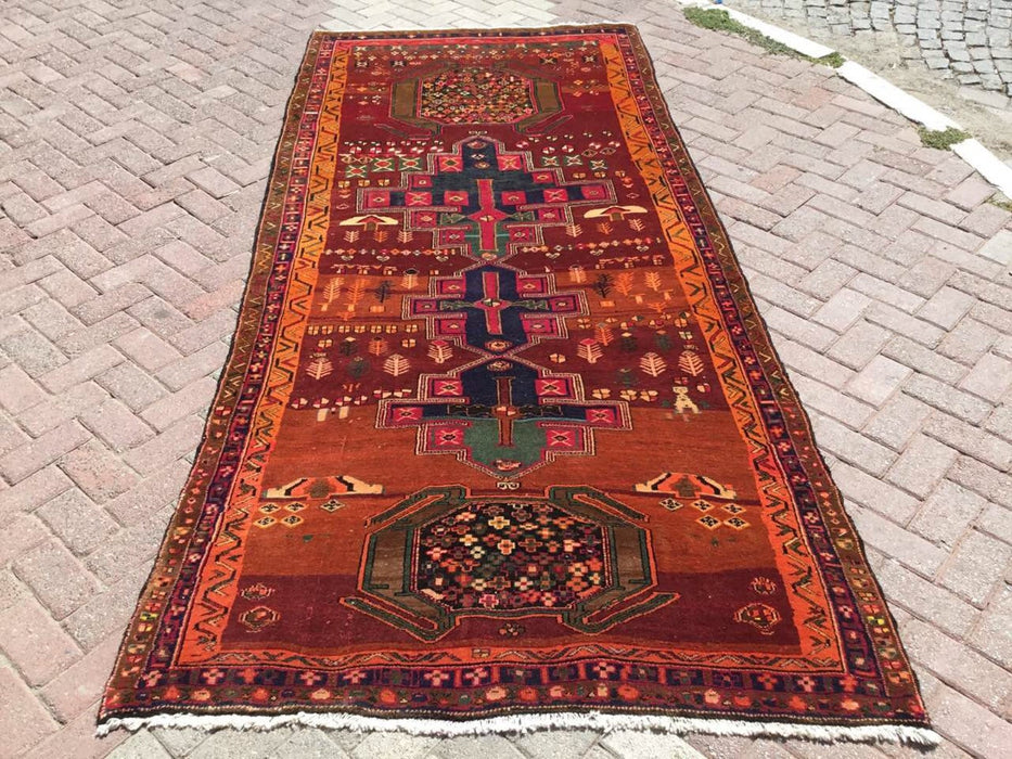 Vintage Hand Knotted Turkish Wool Rug 316cm x 142cm