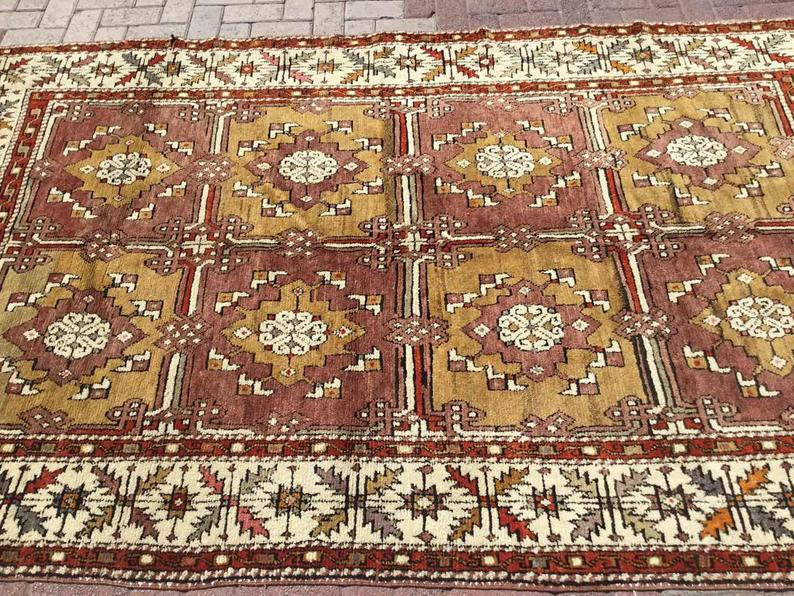 Vintage Hand Knotted Turkish Wool Rug 317x169 cm