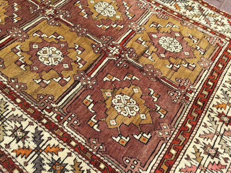 Vintage Hand Knotted Turkish Wool Rug 317x169 cm