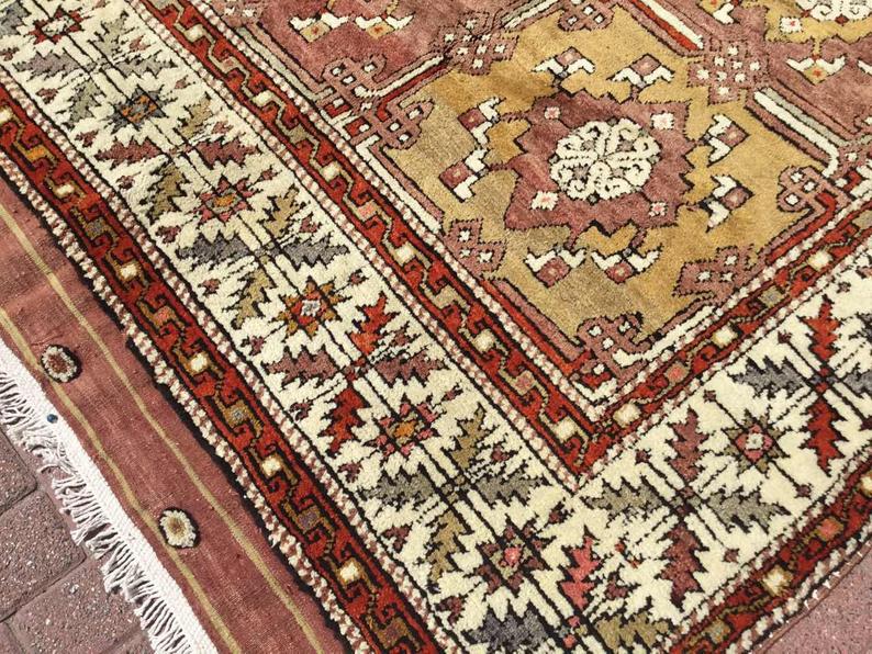 Vintage Hand Knotted Turkish Wool Rug 317x169 cm