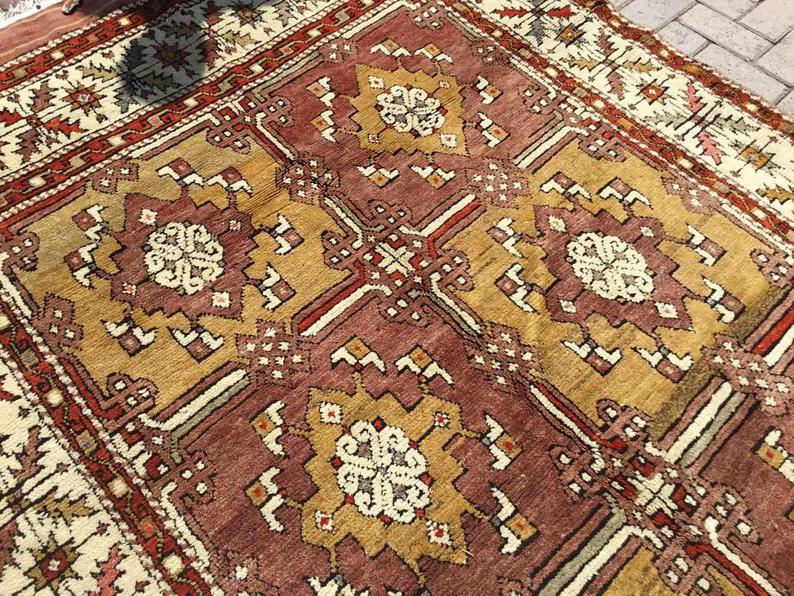 Vintage Hand Knotted Turkish Wool Rug 317x169 cm