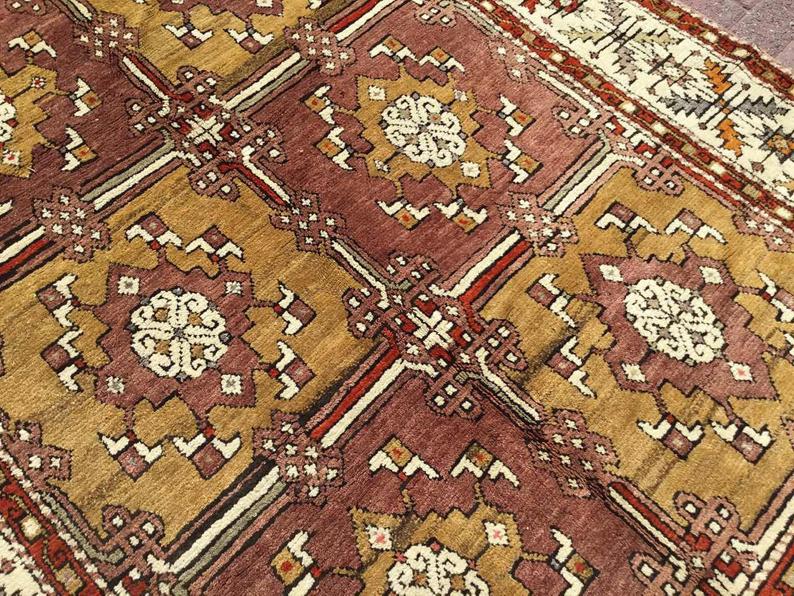 Vintage Hand Knotted Turkish Wool Rug 317x169 cm