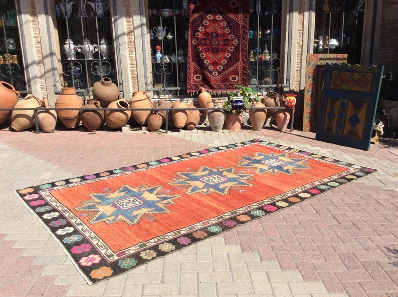 Vintage Hand Knotted Turkish Wool Rug 324cm x 176cm