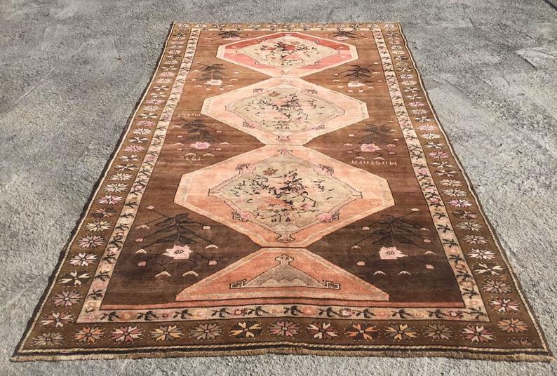 Vintage Hand Knotted Turkish Wool Rug 361 x 212 cm