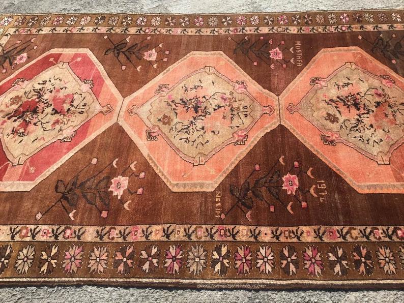 Vintage Hand Knotted Turkish Wool Rug 361 x 212 cm