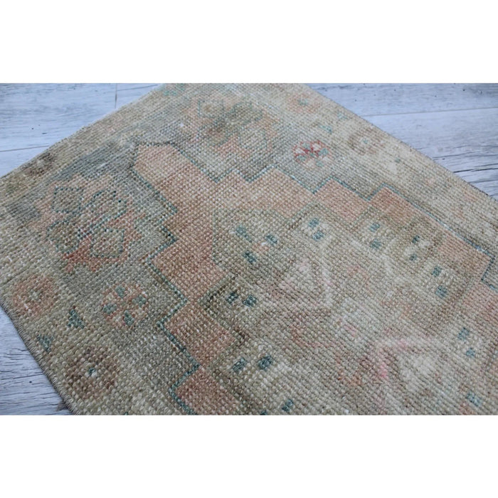 Vintage Hand-Knotted Turkish Wool Rug 41cm x 68cm