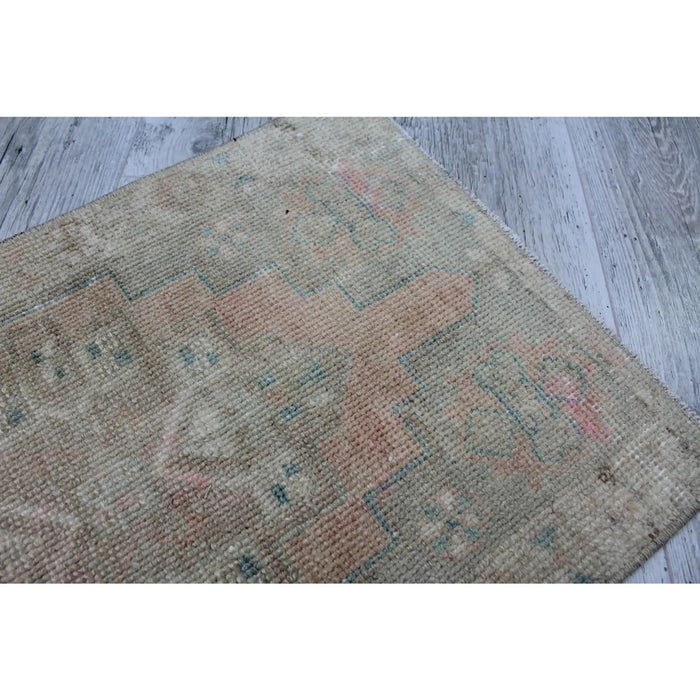 Vintage Hand-Knotted Turkish Wool Rug 41cm x 68cm