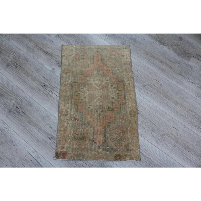Vintage Hand-Knotted Turkish Wool Rug 41cm x 68cm