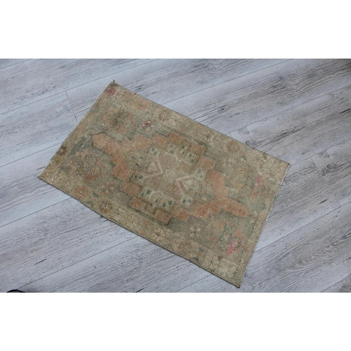 Vintage Hand-Knotted Turkish Wool Rug 41cm x 68cm