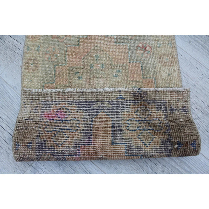 Vintage Hand-Knotted Turkish Wool Rug 41cm x 68cm