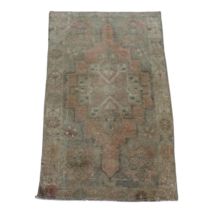 Vintage Hand-Knotted Turkish Wool Rug 41cm x 68cm