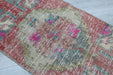 Vintage Hand-Knotted Turkish Wool Rug 42cm x 91cm