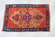 Vintage Hand-Knotted Turkish Wool Rug 44cm x 74cm