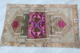 Vintage Hand-Knotted Turkish Wool Rug 51cm x 85cm