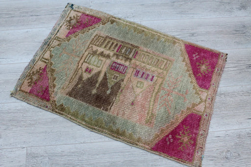 Vintage Hand-Knotted Turkish Wool Rug 56cm x 81cm