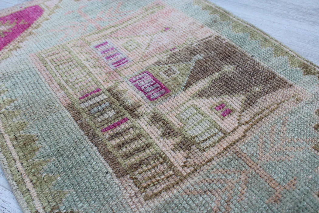Vintage Hand-Knotted Turkish Wool Rug 56cm x 81cm