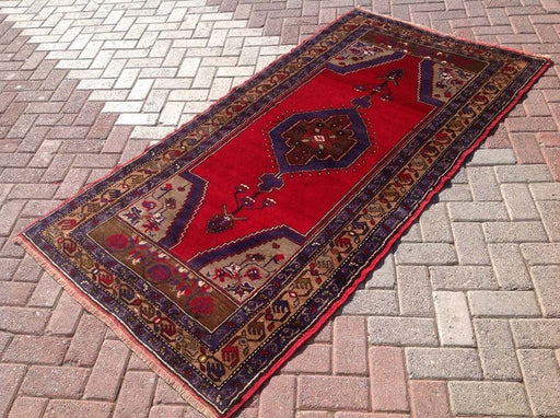 Vintage Hand Knotted Wool Area Rug 216cm x 114cm