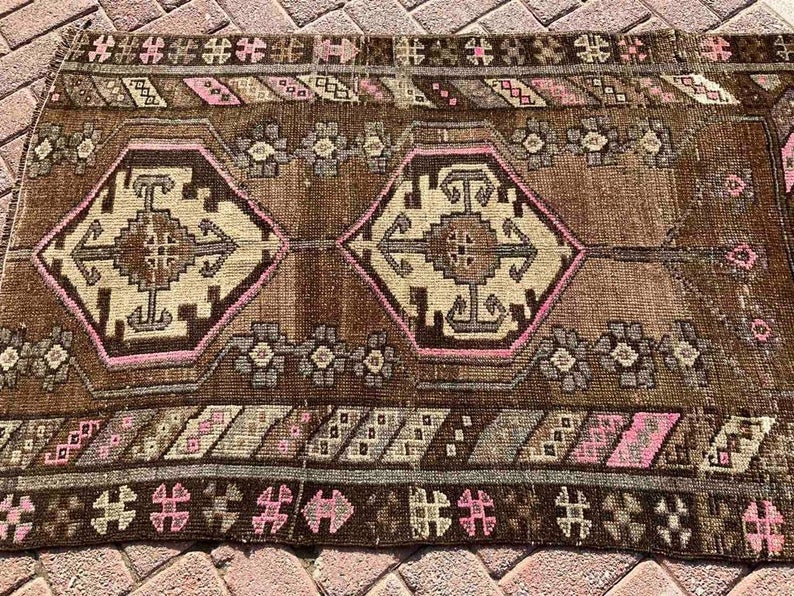Vintage Hand Knotted Wool Rug 148cm x 95cm From Turkey