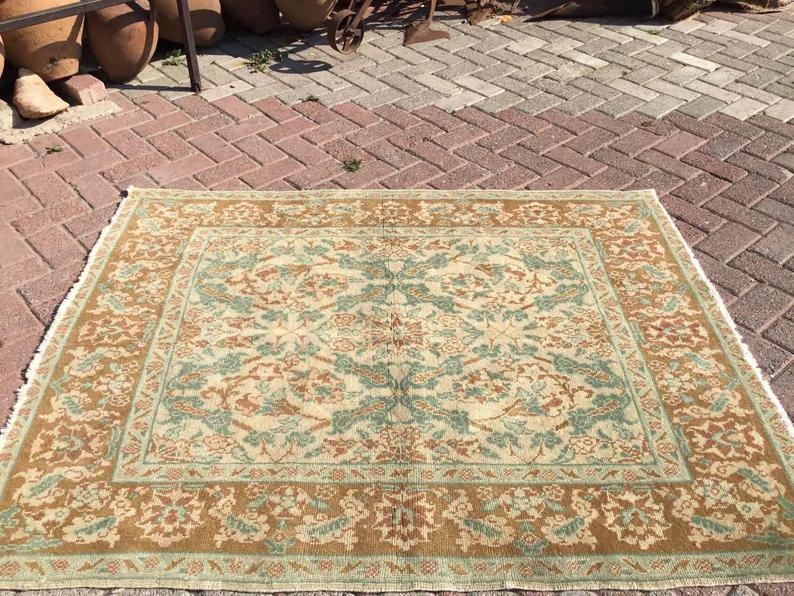 Tappeto vintage in lana annodato a mano, 160 cm x 127 cm, Turchia anni &#39;70