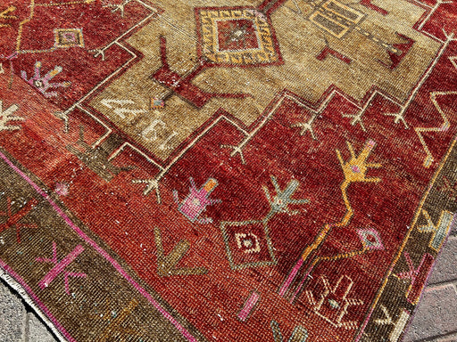 Vintage Hand Knotted Wool Rug 205x151 cm from Turkey