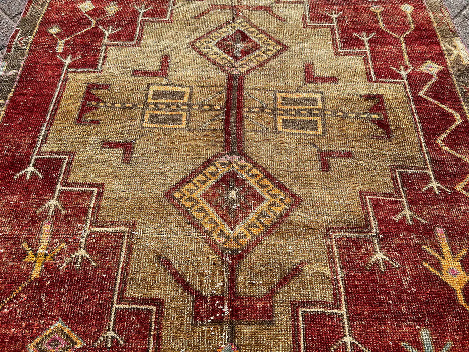 Vintage Hand Knotted Wool Rug 205x151 cm from Turkey