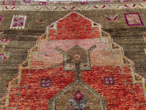 Vintage Hand Knotted Wool Rug 221x180 cm Turkey 1950's